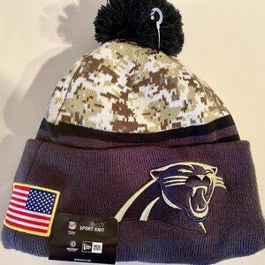 Nwt RARE 100% New Era 2016 Carolina Panthers Salute To Service Knit Hat Sport
